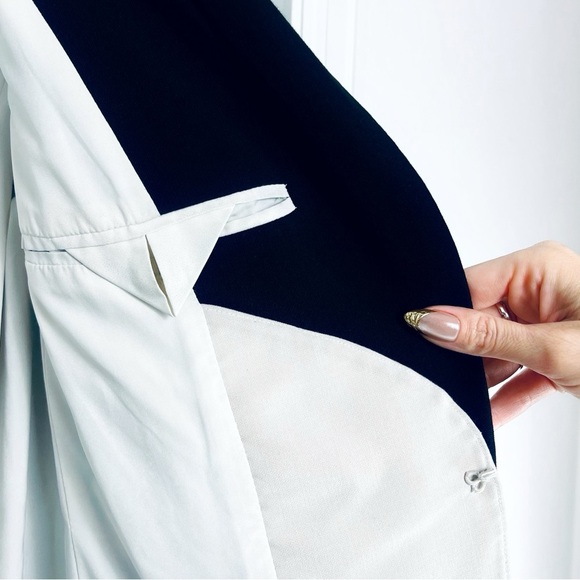 Favorite Daughter Kelly Blazer Black Ivory Trim Tuxedo Style Two Tone Jacket S - Picture 8 of 14
